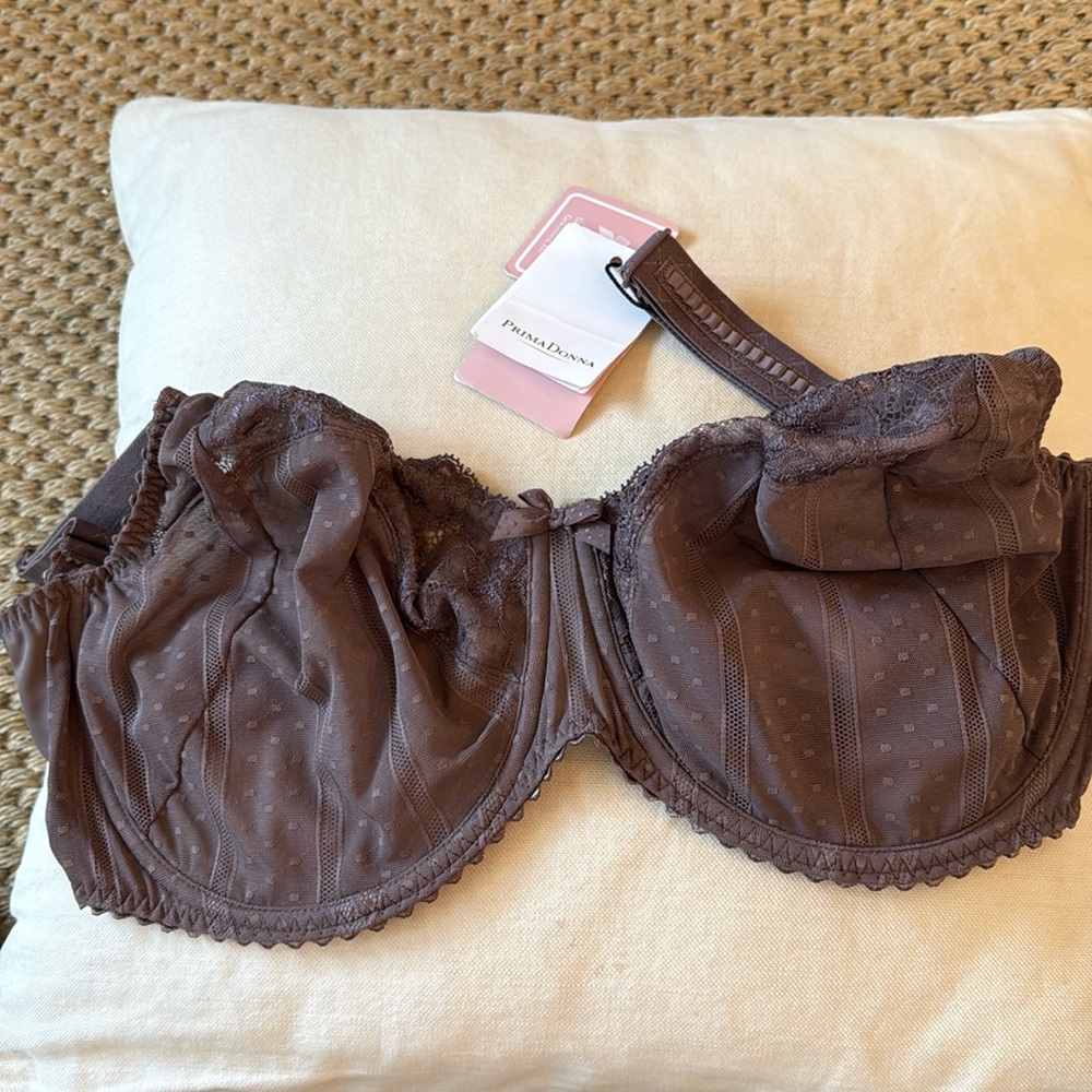 Prima Donna Couture Unlined 3-Part Full Figure Lace Bra 32J NWT